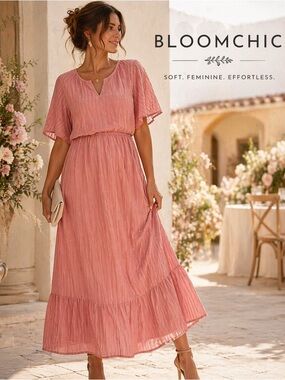 NWT,Bloomchic, Soft Rose, Elastic Waist, Gorgeous & Completely Lined, Size 10